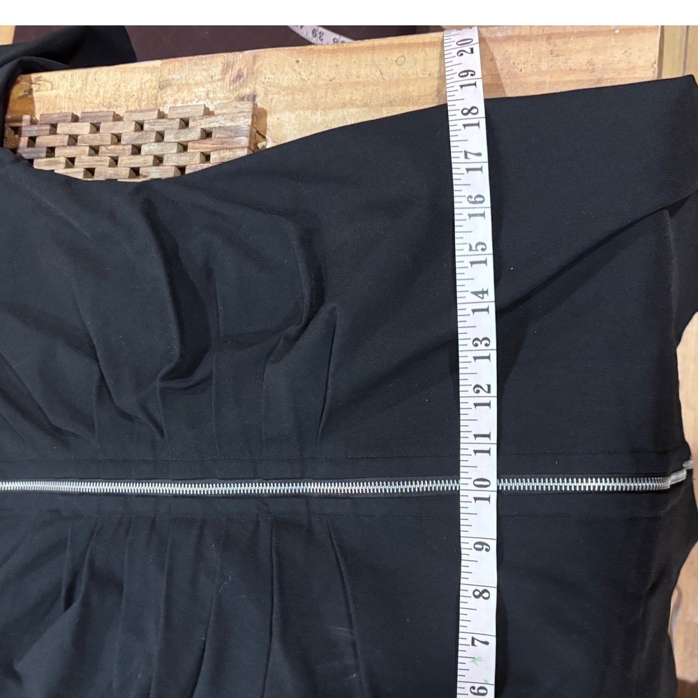Joseph Ribkoff Vintage Black Ruched Zippered Front Sheath Dress 3/4 Sleeve Sz 14 - Picture 10 of 13